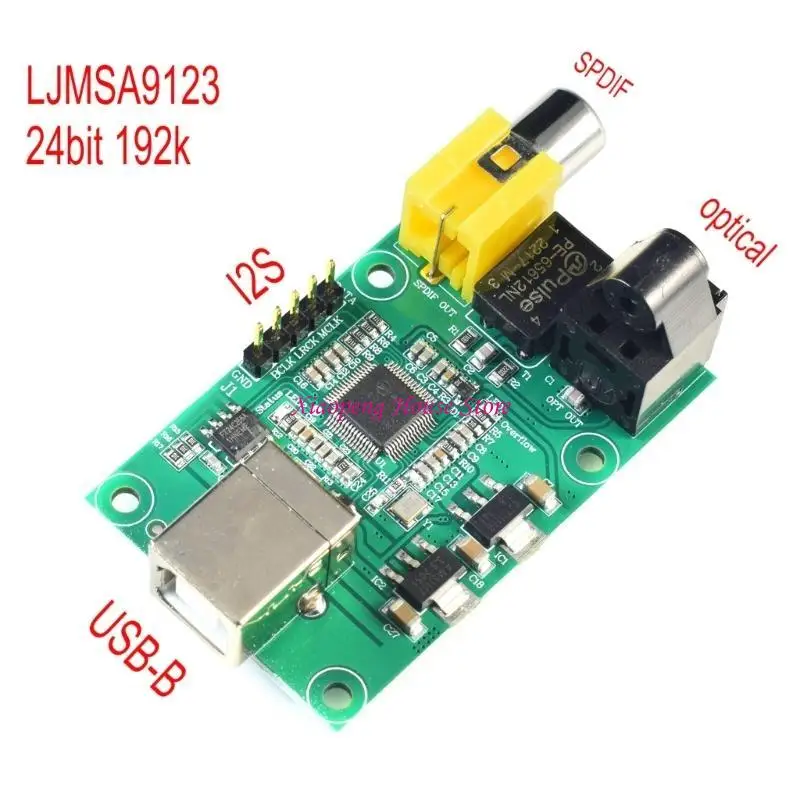 LJMSA9123 USB To SPDIF Optical I2S Auditory Controller High Resolution 24BIT 192KHz PCM Output For Professional Use 77JC