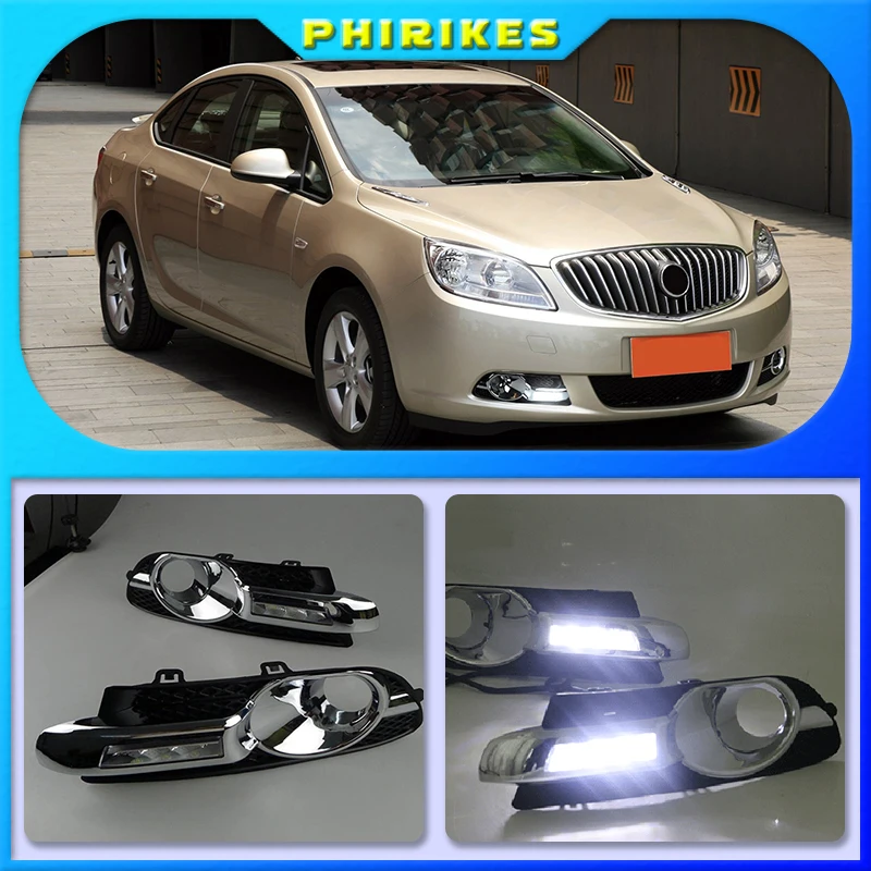 

2pcs LED DRL daytime running light For Buick Excelle GT 2010-2013 White yellow blue Front Fog Lamp Day Light