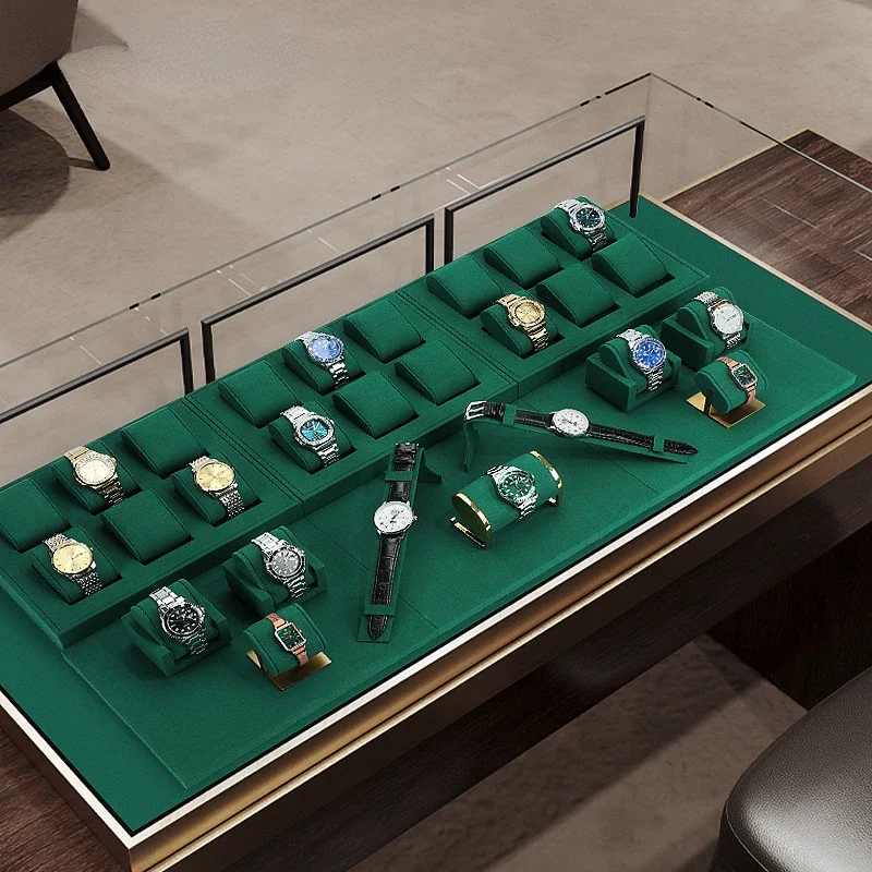 High-end jewelry display stand a number of watch display tray microfiber watch pillow bag display props