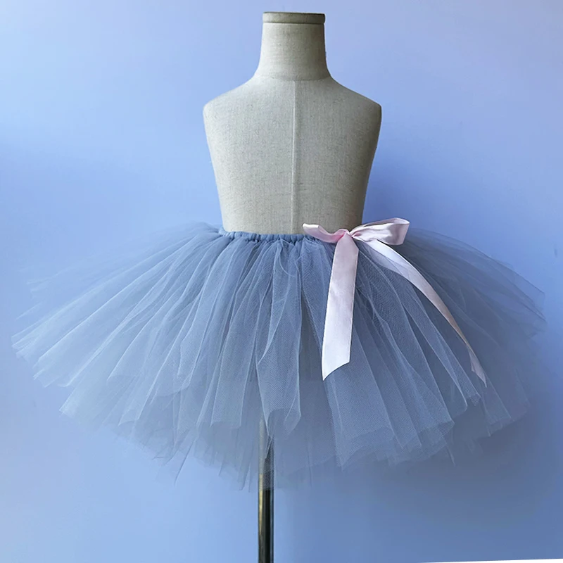 Gray Elephant Tutu Skirt Outfit for Baby Girls Animal Halloween Tutus Costumes for Kids Toddler Shoot Prop Birthday Tulle Skirts