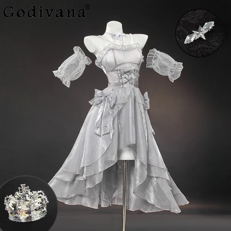 

Goddess of Victory Cosplay Dress Women's Cinderella Costume Crystal Princess Cos Dress Female Summer Game Anime Dress Set