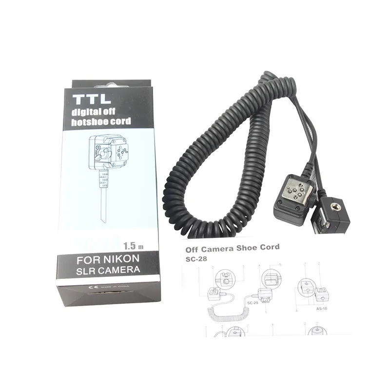 SC-28 Off-Board Flash Cable for Nikon SLR camera Top Flash Off-Board TTL Flash Cable