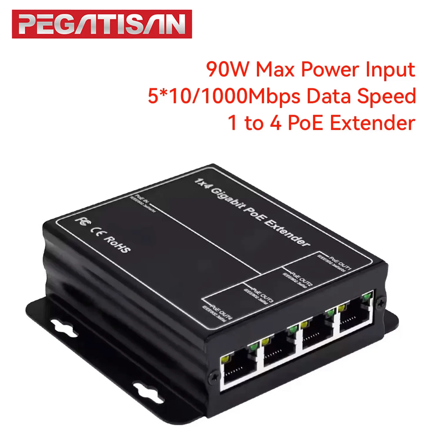 pegatah-poe-エクステンダー-4-ポート-1000mbps-ネットワーク-スイッチ-リピーター-90w-ieee8023af-at-プラグアンドプレイ-poe-スイッチ-nvr-ip-カメラ用