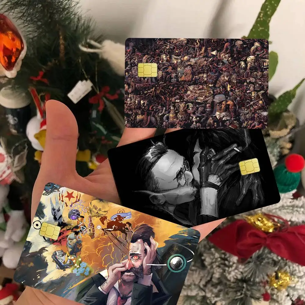 D-Disco Elysium Anime Spend Or Save Funny Shell On Off Ultra Thin No Fade Sticker Skin Cover Film For Debit Credit Card