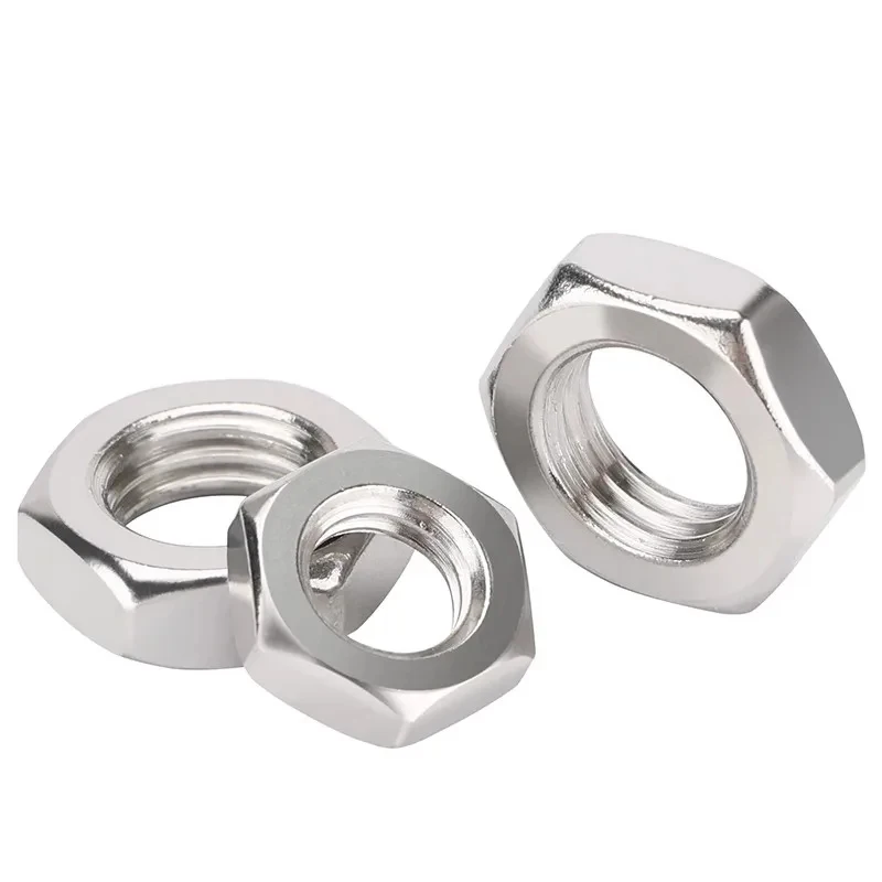 M24 to M60 UNF 304 Stainless Steel Thin Hex Nuts Low Profile Jam Nuts Large Diameter Fine Thread Hardware Fasteners