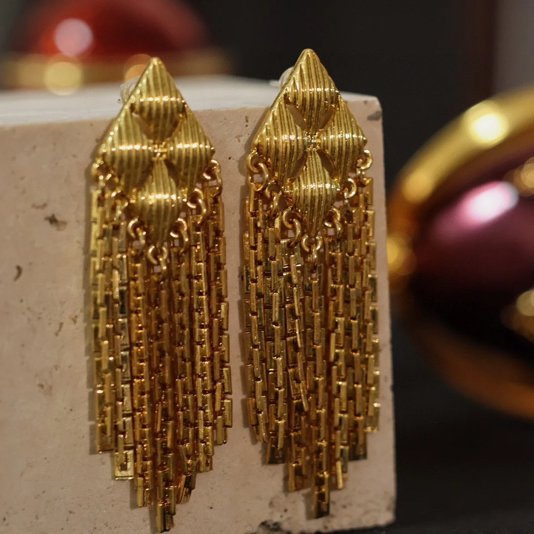 European and American fashion retro method to produce temperament fringe earrings