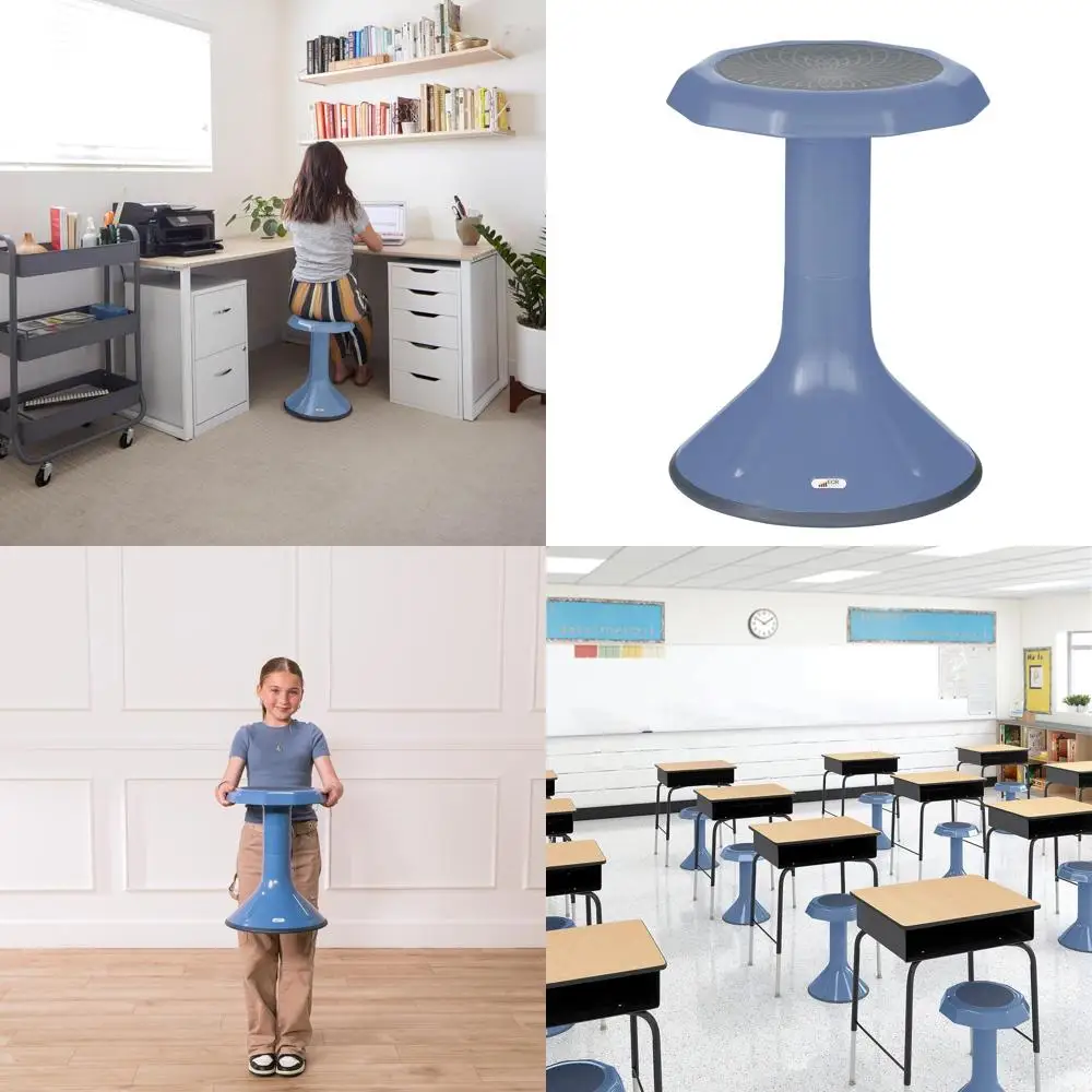 18-Inch Powder Blue ACE Wobble Stool for Active Core Engagement and Flexible Seating