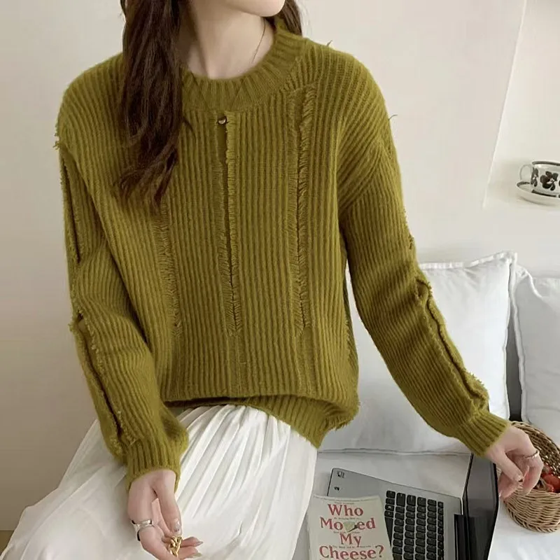 

Pullover Women Knitwear O-Neck Long Sleeve 2025 Autumn Winter Fashion Basic Clothing Tops korean Fashion Women's Sweater
