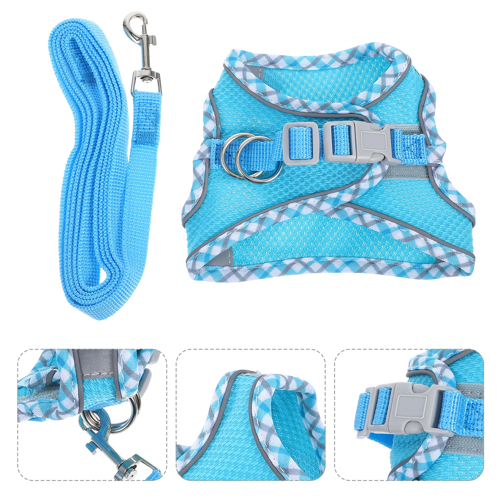 

Cat Harness Set Reflective Adjustable Wear-resistant Polyester Small Cats Pet Leashes Running Vest Dog Collar Similar