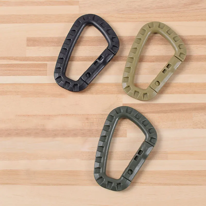 1pc Tactical Backpack Buckle Fast Tactical Carabiner Plastic Hook D Shape Mosqueton EDC Gear For Outdoor Camping Outdoor Tools