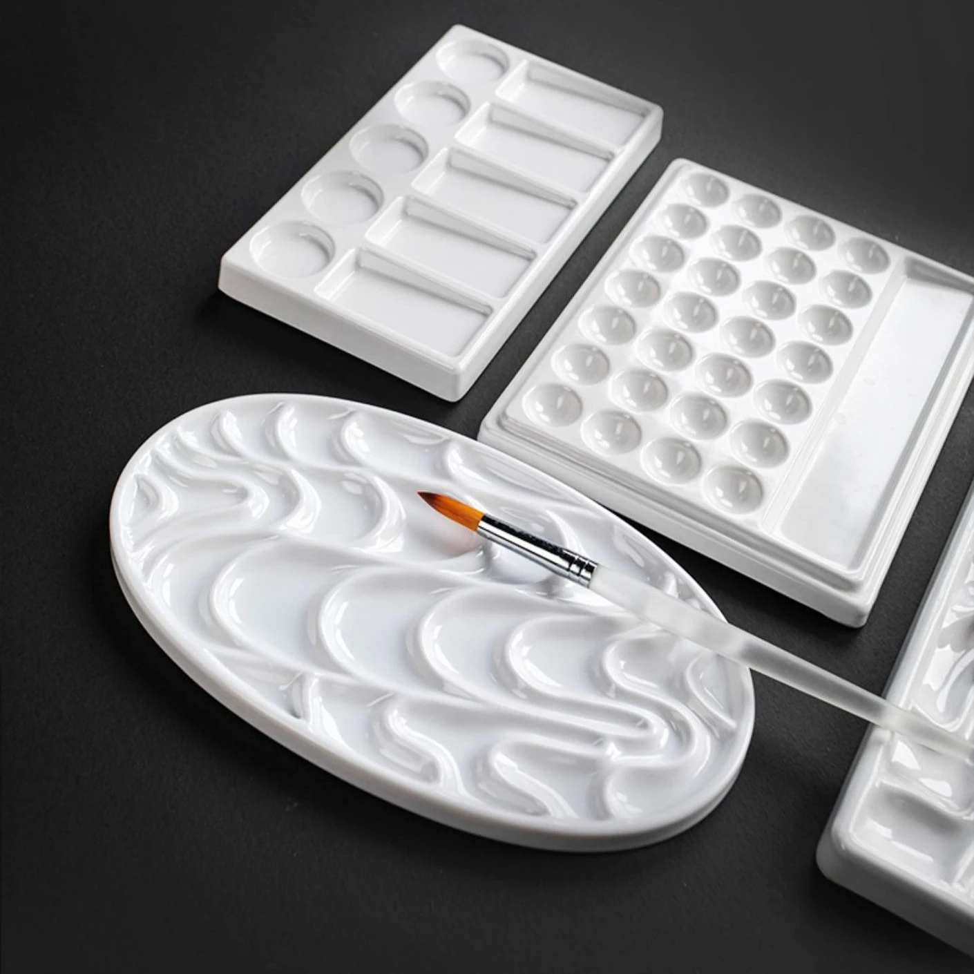 

Палитра для рисования Боренса, имитация керамики, многоразовый лоток для красок, палитра для смешивания красок для художников, гуашь, акриловое акварельное масло