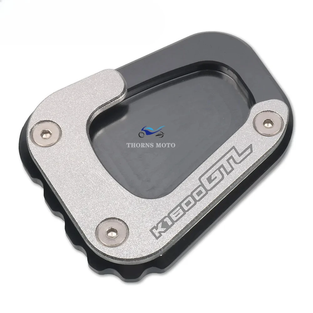 Para bmw k1600gt k1600gtl k 1600 gt gtl motocicleta cnc kickstand pé suporte lateral extensão almofada placa de suporte ampliar suporte