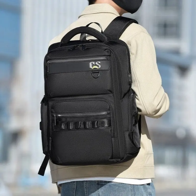 Casual Travel Large Capacity Men's Backpack New Double Shoulder Bag Student Bookbag Computer Bag Oxford Cloth Neutral 20-35L