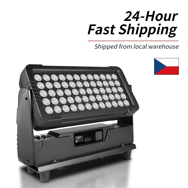 LED Flood Light for Outdoor Architecture Wall Landscape Lighting RGBW 4in1 City Color Stage Effect IP65 Waterproof 60x10W for