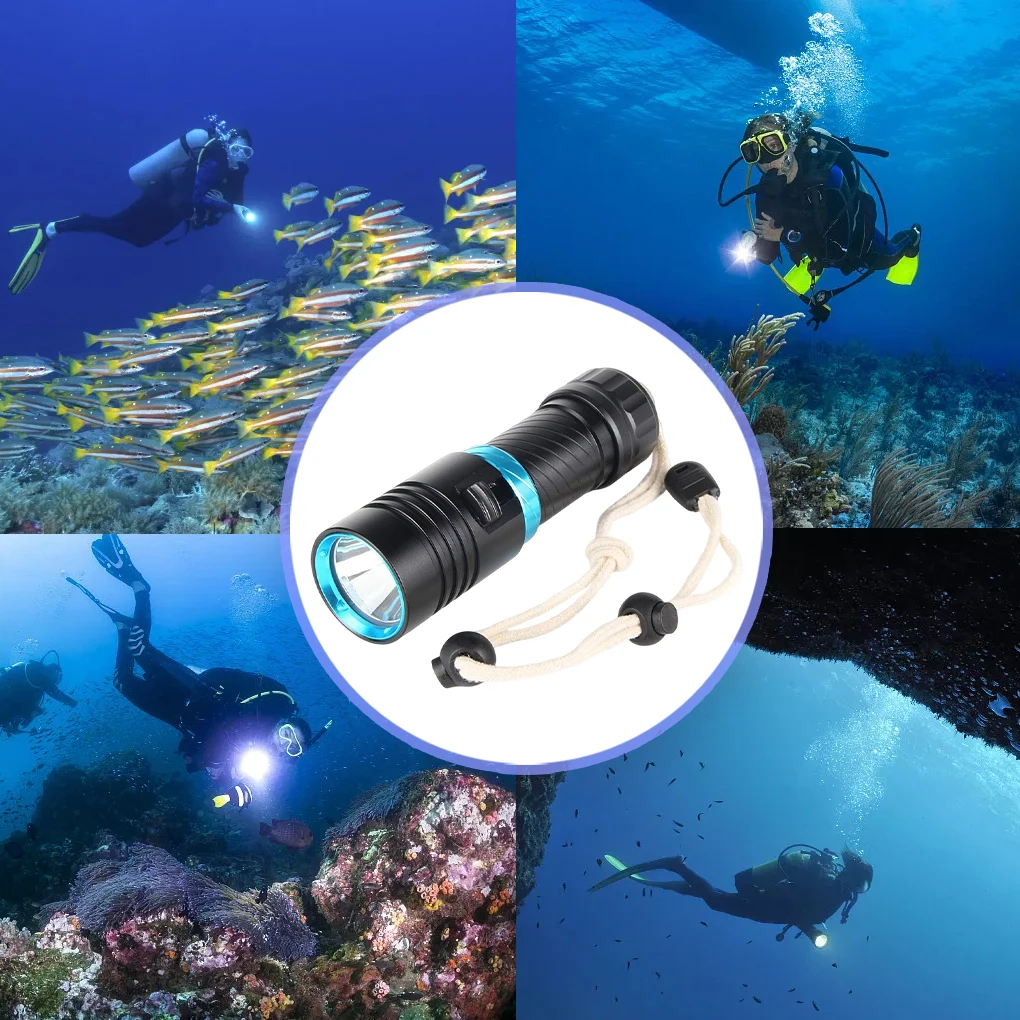 

IPX8 Waterproof Dive Underwater 50 Meter Professional Diving Flashlight Torches White/Yellow Lamp Dive Light Camping Lanterna