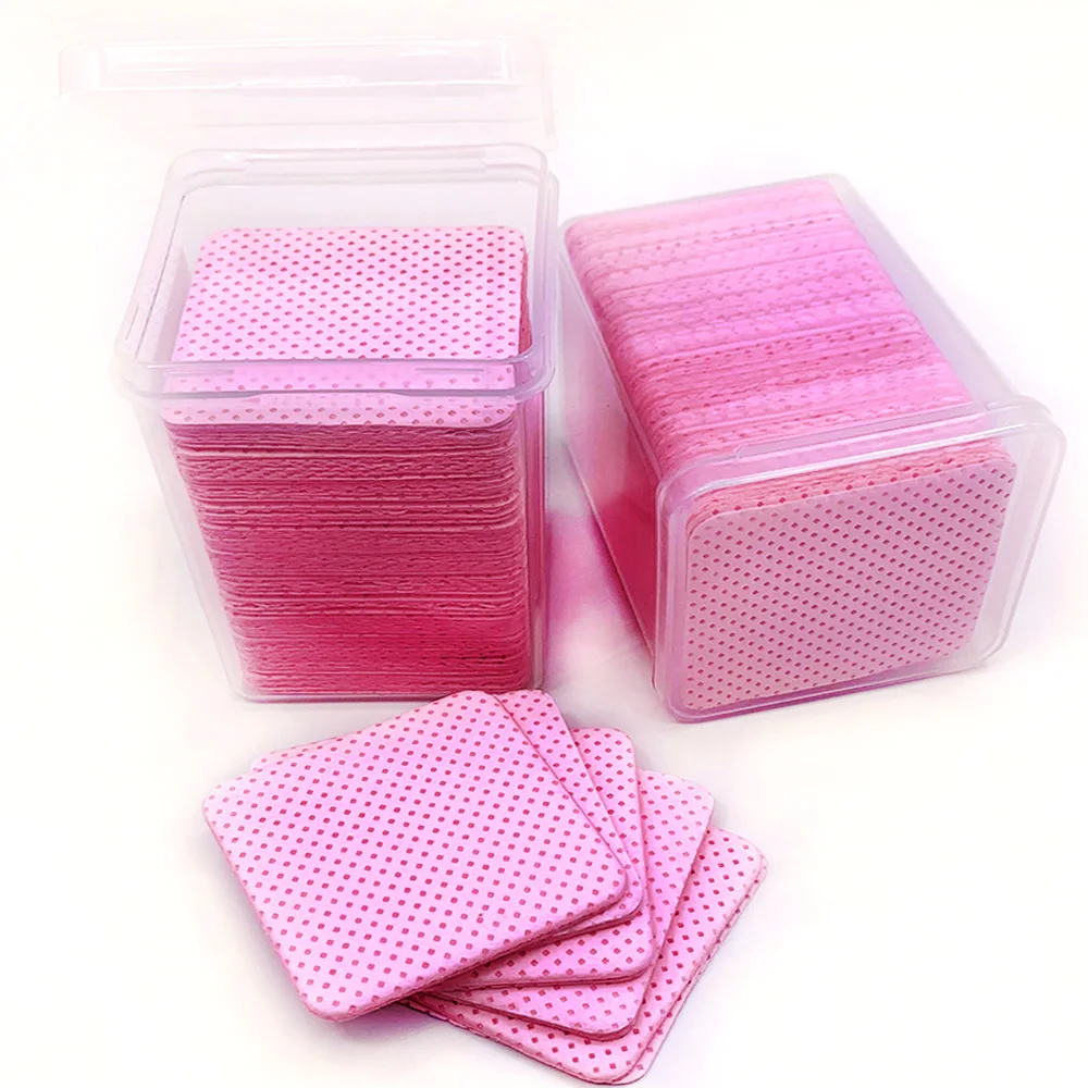 200 Pieces Eyelash Glue Remover Wipe Nail Wipes Professional Eyelash Extension Glue Wipes Removal Wipes for Salon Use