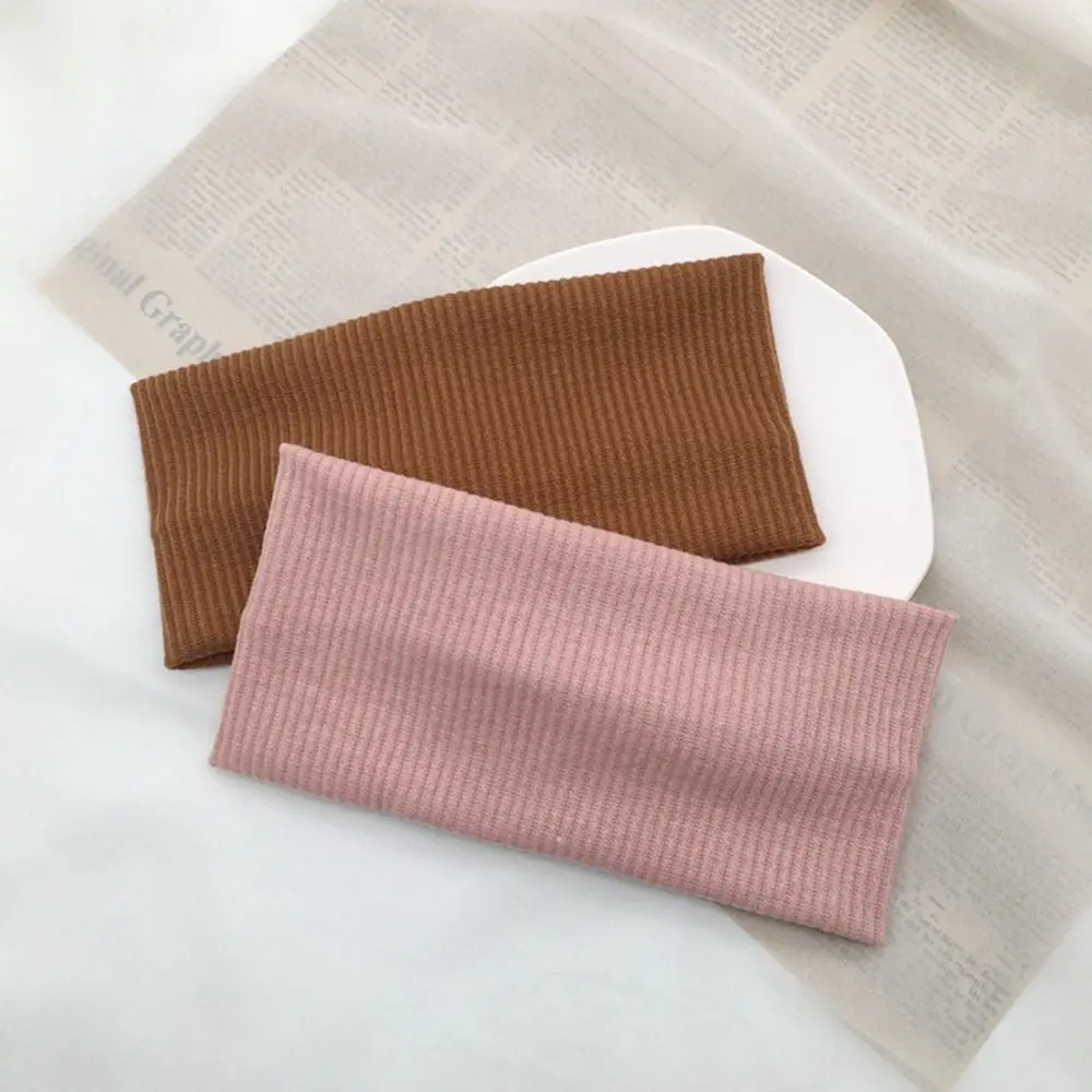 Hair Hoop Face Wash Hair Bands Solid Color Running Female Hairbands Korean Style Headwear Knitted Headband Elastic Hair Bands