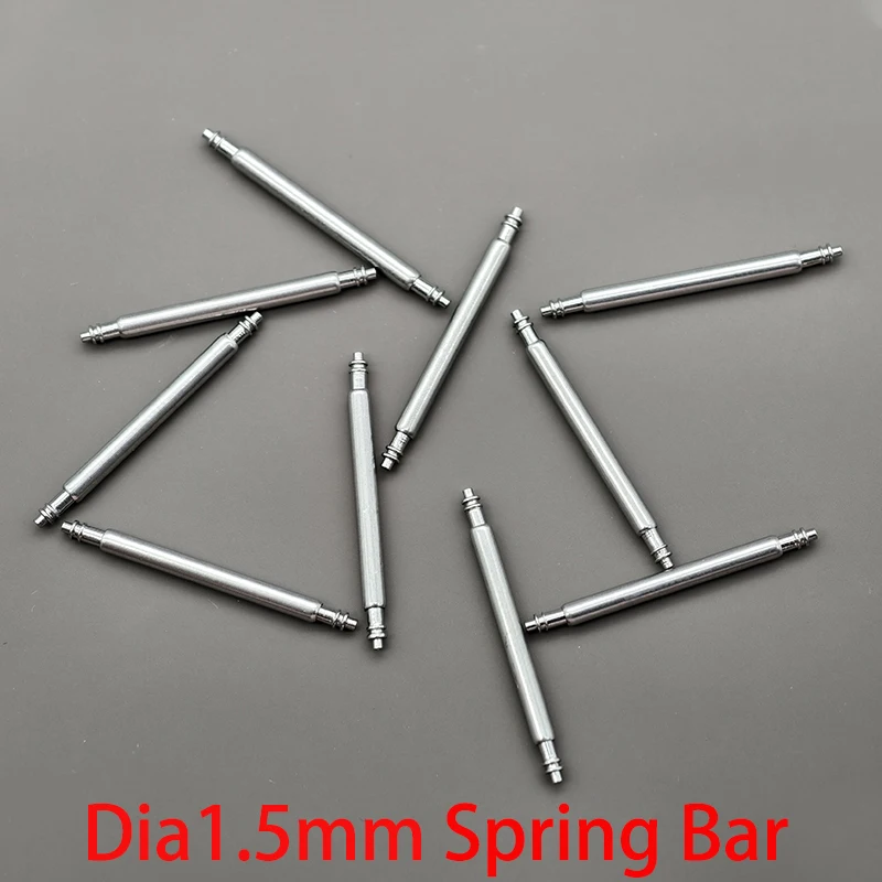 10 шт., пружинный стержень диаметром 1,5 мм, 1,8 мм, штифты для ремешка для часов, подходят для ширины 10–30 мм, браслет для ремешка для часов, булавки из нержавеющей стали 316L