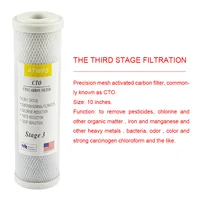 ATWFS 2pcs Universal Water Filter Activated Carbon Cartridge Filter, 10 Inch CTO Block Carbon Filter Water Purification System 4