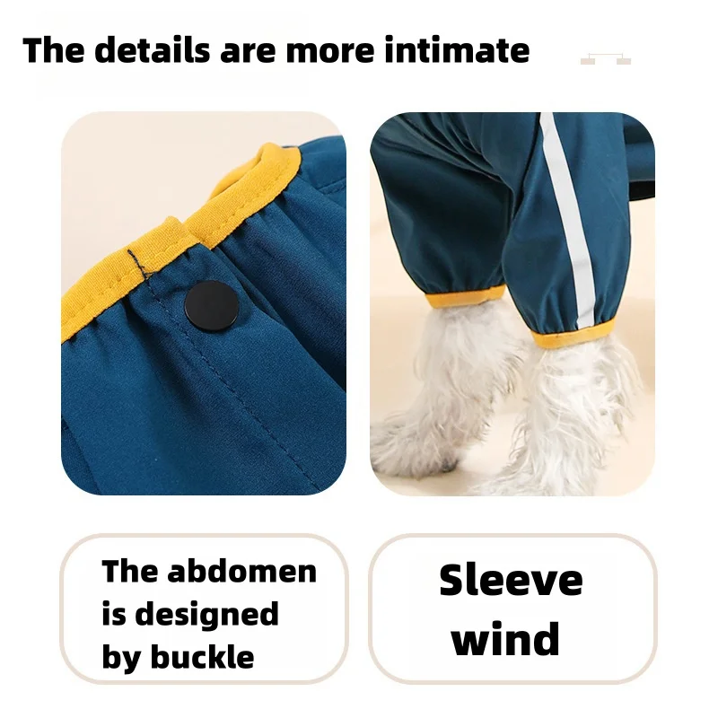 Reflective Waterproof Dog Raincoat Pet Clothes For Small Medium Dog Chihuahua Maltese Jumpsuit Raincoat