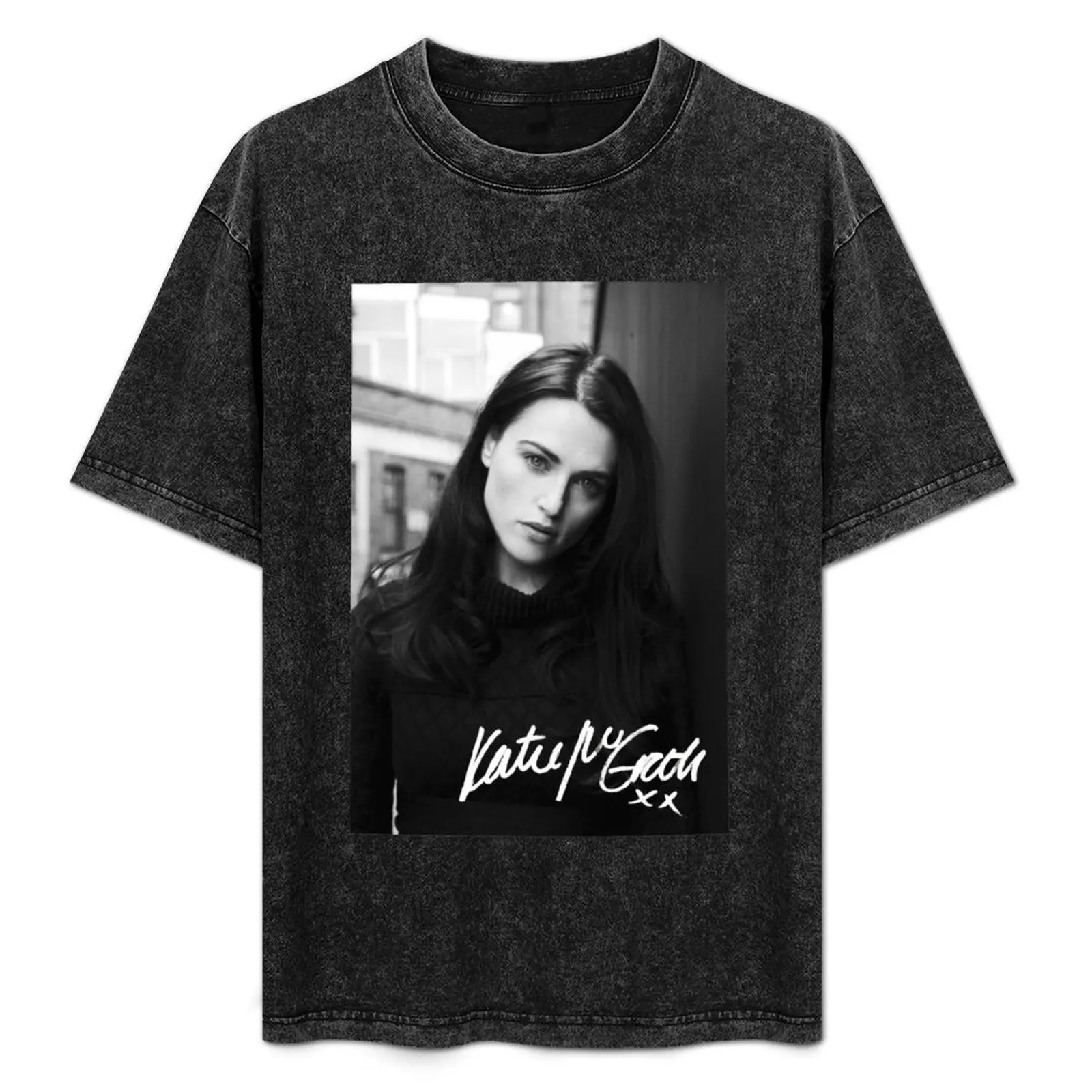 

Katie McGrath | Black and White T-Shirt Comfort Stretch Tee Shirt