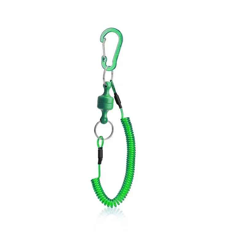 1.5m Fishing Coil Lanyard Hook Buckle for Fly Fishing Strong Magnetic Release Clip Net Rack with Fishing Tools Coiled Lanyard image 4