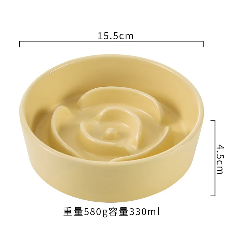 Ceramic Pet Cat and Bowl Small and Medium Sized Dog Slow Food Bowl Anti Choking Slow Food Bowl Anti Overturning Pet Accessories