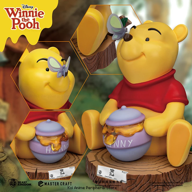 Genuine Disney Winnie The Pooh Bear Cute Collection Handmade Toys Model Desktop Decorations Children's Holiday Gifts