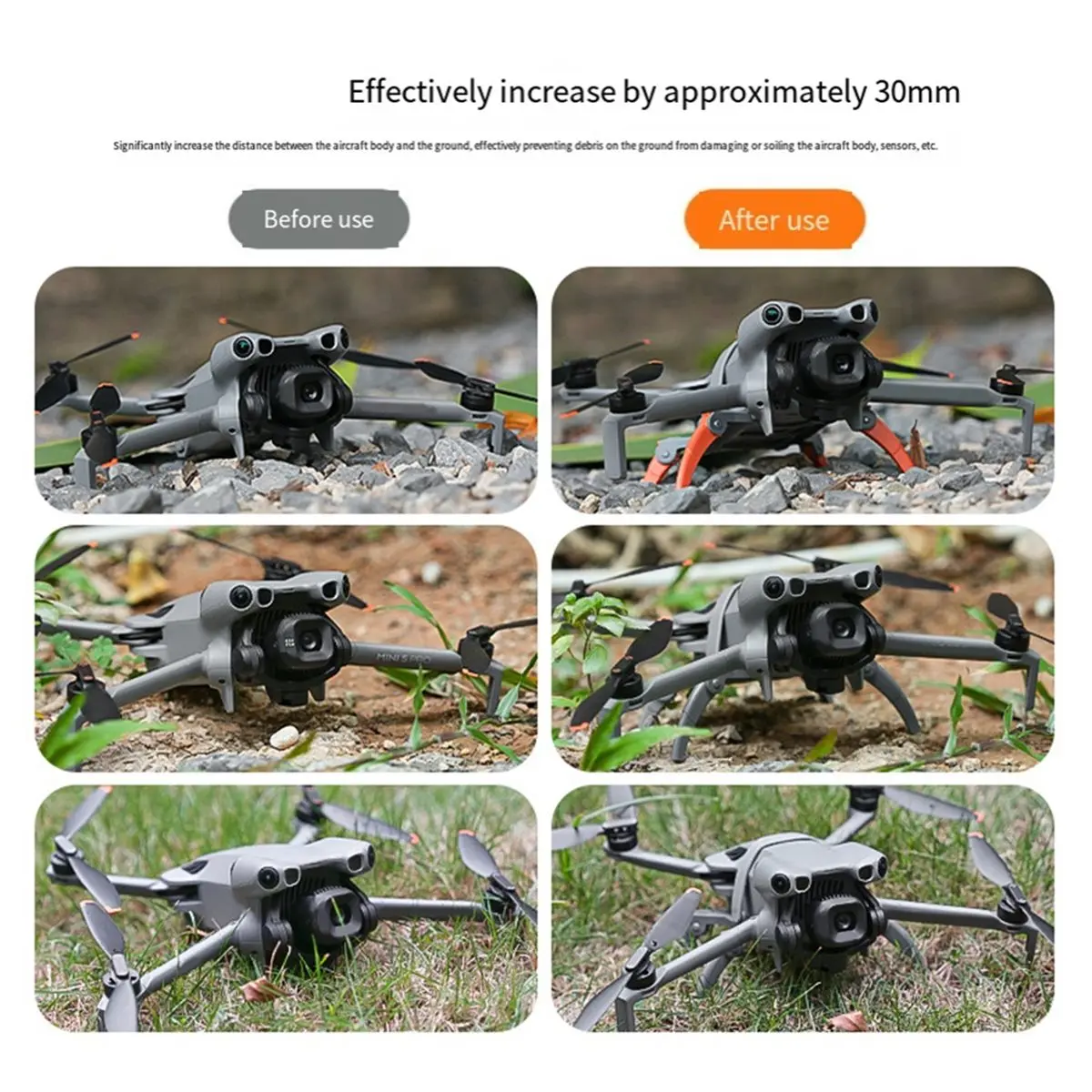 ABSF Landing Gear for DJI Mini 5 Pro Drone Foldable Lightweight Height Extended Leg Protector B