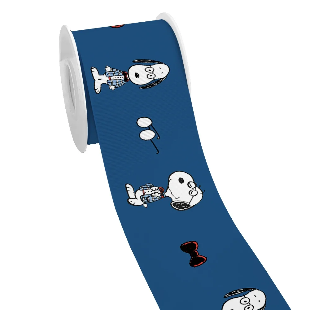 

50 Yards Cartoon Hots Dog Snoopy Design Printed Grosgrain Satin Ribbon for Gift Wrapping Hair Bow