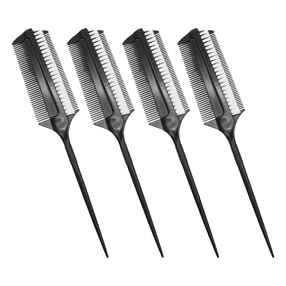 

4pcs Double Sided Hair Brush Set Dye Hair Brush Heat Resistant Dual Bristle Design Multifunctional Styling Comb For Salon Home