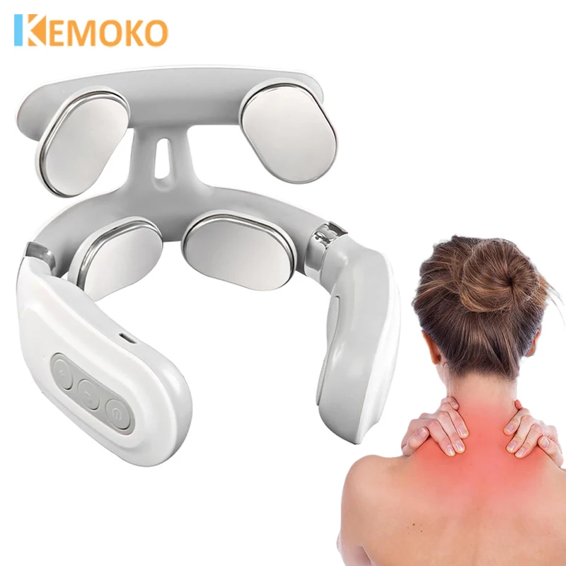 

Electric Neck Massage Machine 4 Protection TENS Magnetic Pulse Heating Cervical Vertebra Relax Pain Relief Massage Health care