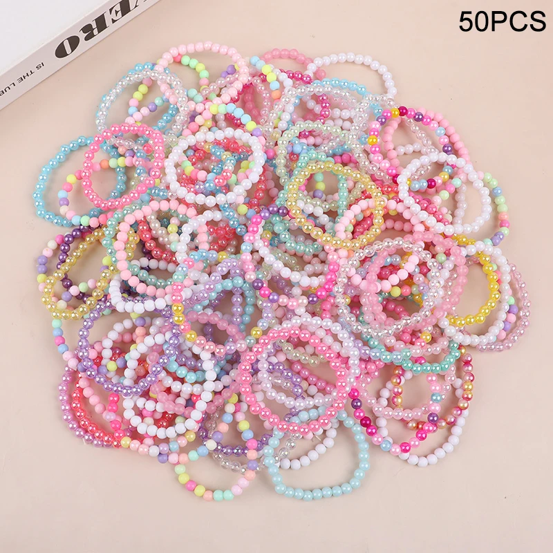 10-50 Stuks Kleurrijke Kralen Armband Kinderen Meisjes Verjaardagsfeestje Gunsten Goodie Pinata Filler Baby Douche Bruiloft Gast traktatie Geschenken