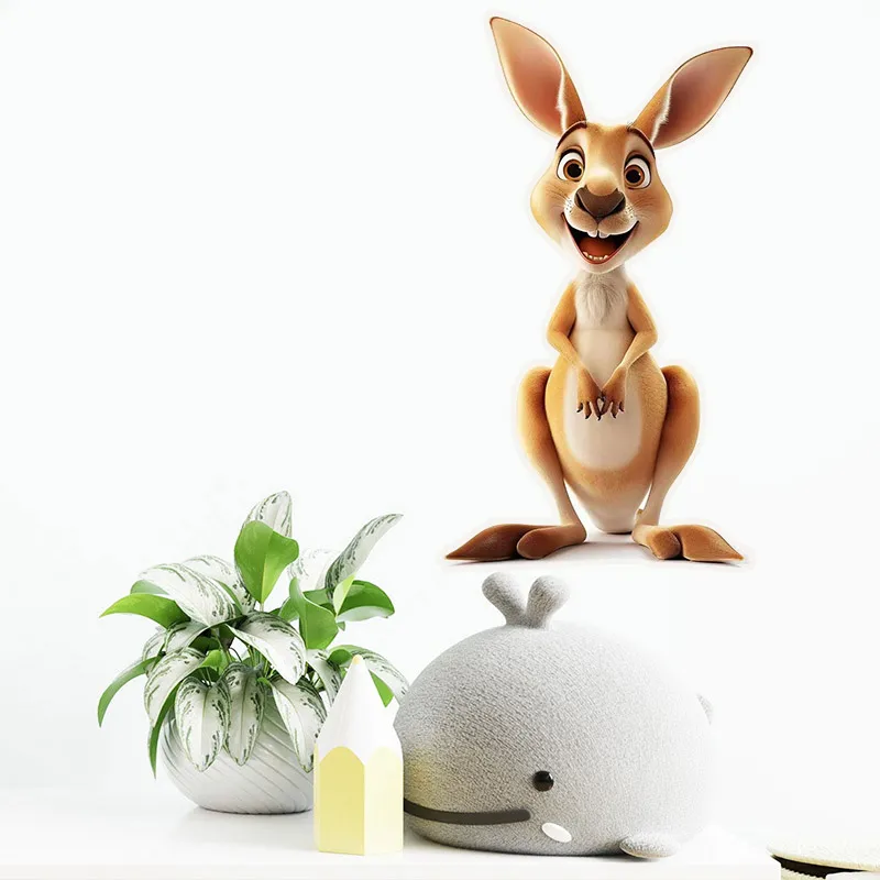 Stupid cute kangaroo cartoon wall stickers bedroom children's room background decoration animal home decoration CM57