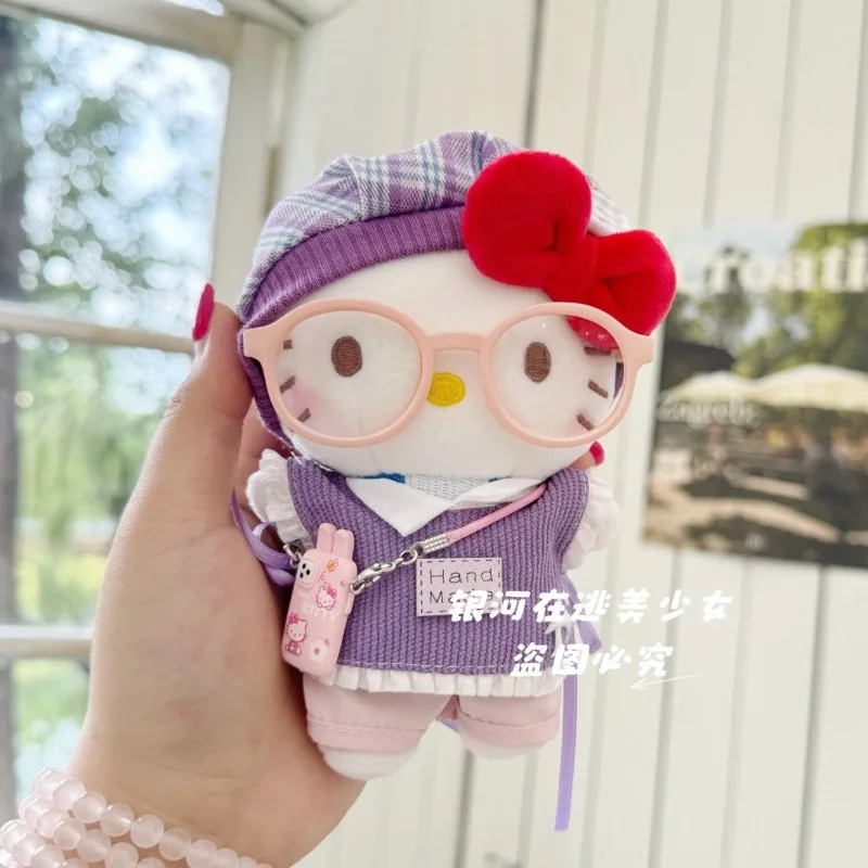 

Kawaii Hello Kitty Sanrio Student Cute Cartoon Plush Toy Keychain Children Schoolbag Pendant Decoration Doll Gift for Kids