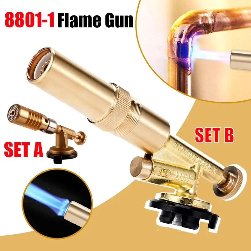 Welding Torch Gas Burner Flame Gun High Temperature Brass Copper Gas Torch Brazing Solder Propane Welding Plumbing