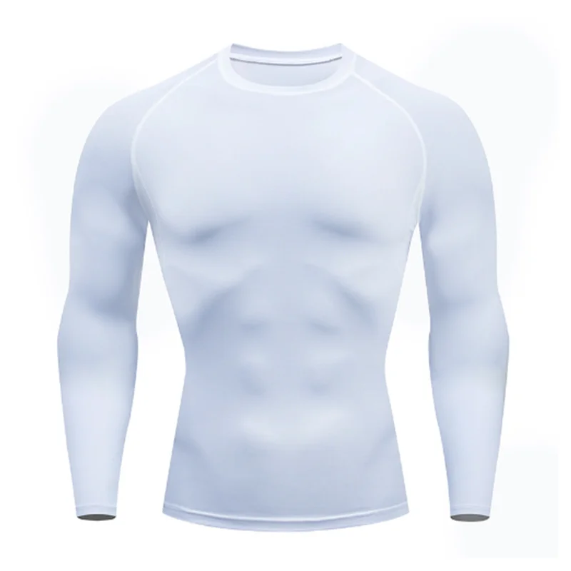 2026 Men Bodybuilding Sport T-shirt Quick Dry Running Shirt Long Sleeve Compression Top Gym T Shirt Men Fitness Tight Rashgard