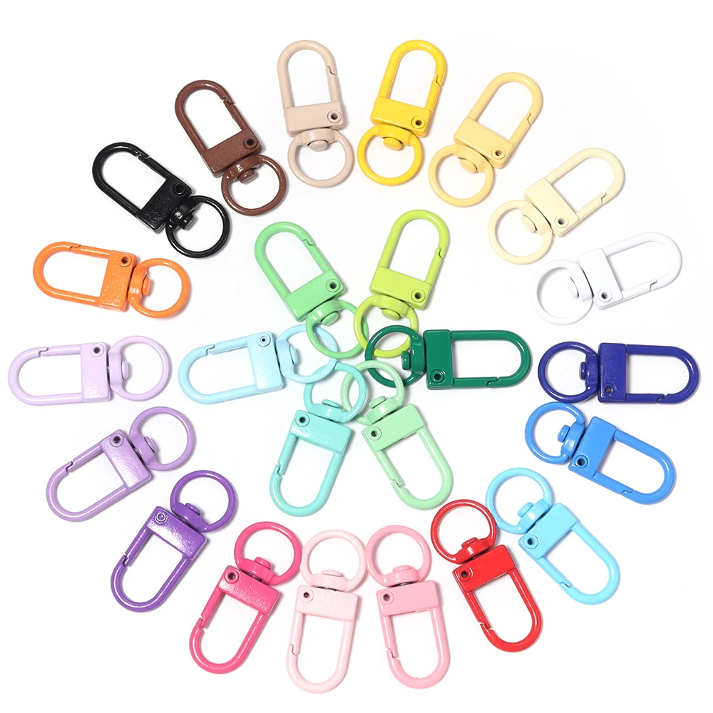10 Stück/Set Bunte Karabinerhaken aus Legierung, Drehbare Schlüsselanhänger-Haken für DIY-Handtaschen, Gürtel, Hundegurte, Schlüsselanhänger-Zubehör – Detail 4