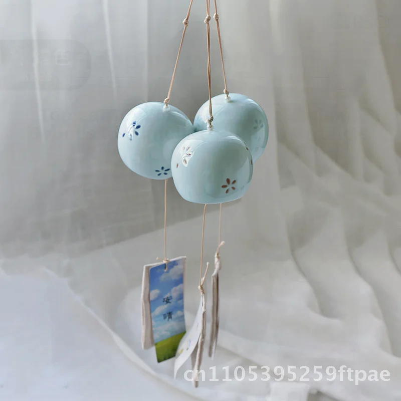 Handmade Ceramic Wind Bell Hanging Home Decorations Creative Birthday Gift Pendant