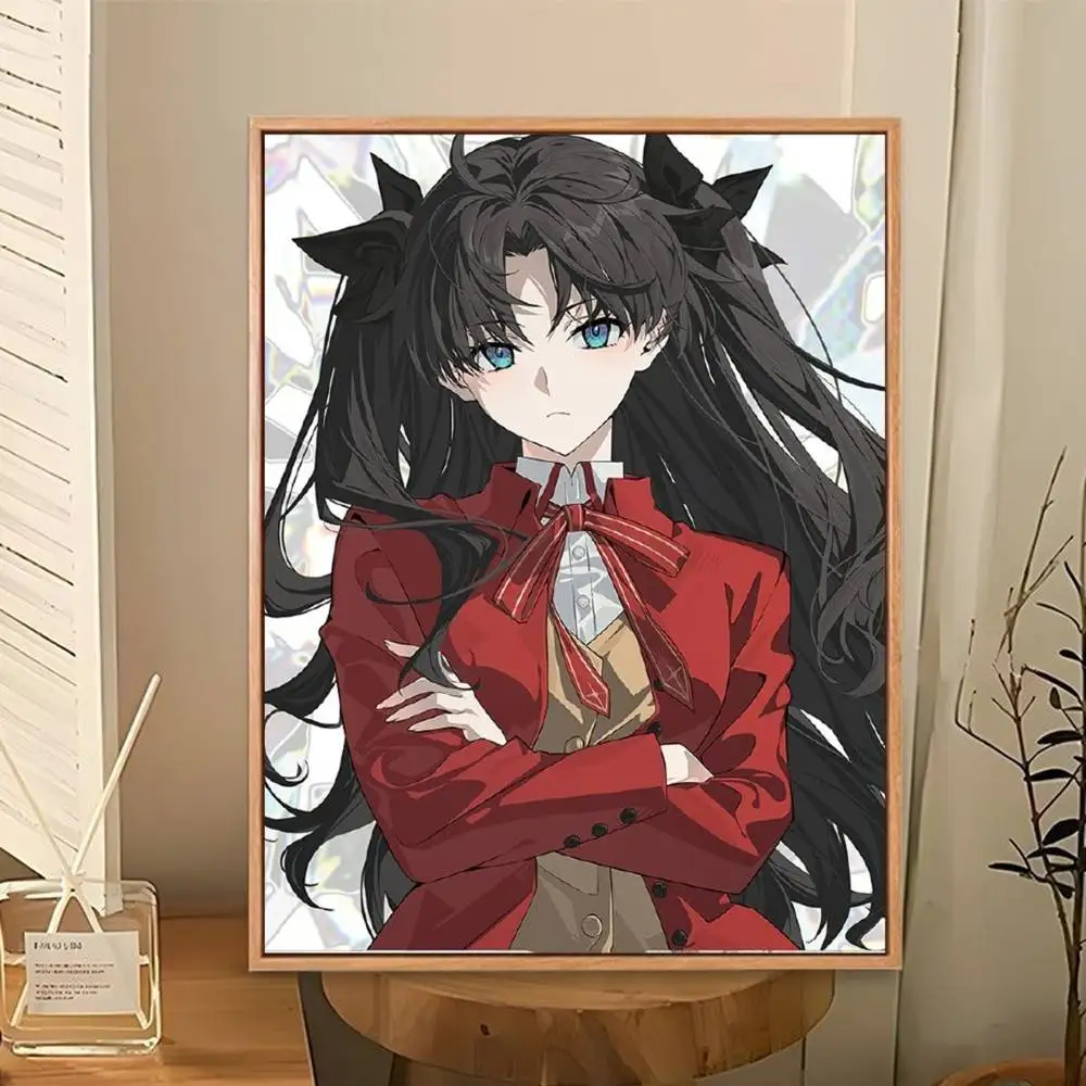 Tohsaka Rin Anime Girl Poster Perfect Space Sticker Self Adhesive for Office Home Theater Wall Art