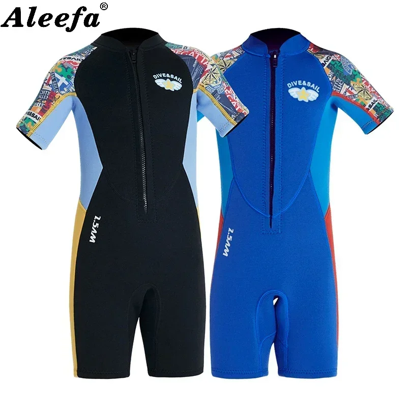 

Boys kids Wetsuit Shorty Wet Suit Front Zip for Youth Swimsuit - Keep Warm Swimming, Snorkeling