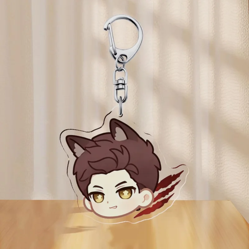 Love and Deepspace Valko Acrylic Keychain - Cute Chibi Wolf Boy Pendant with Laser Reflection Effect | Anime Game Merch Gift for