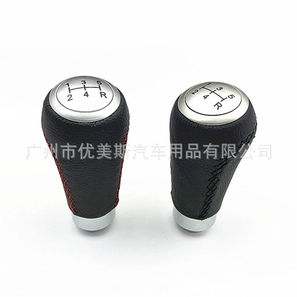 

Универсальная 5-скоростная автомобильная кожаная алюминиевая ручная ручка переключения передач, ручка рычага переключения передач, подходит для Honda Toyota