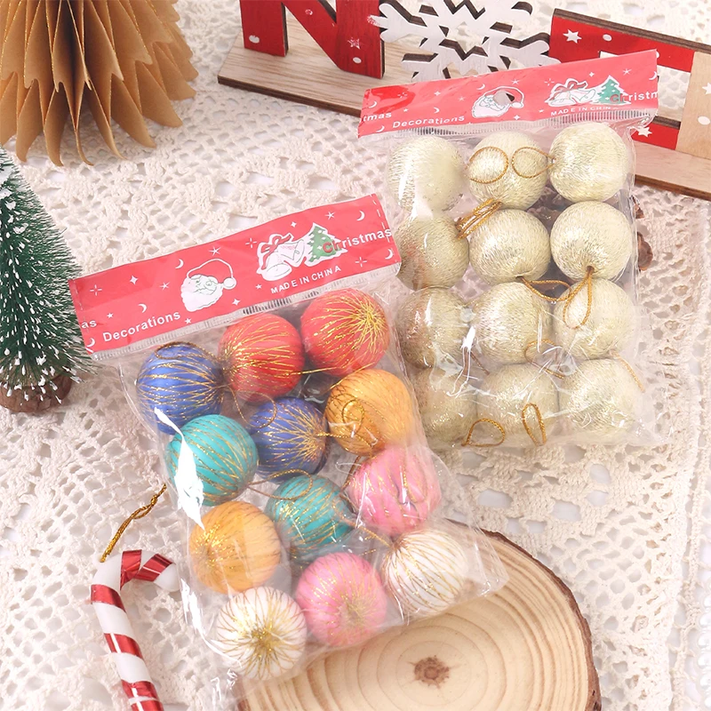 6/12Pcs Christmas Balls Christmas Tree Ornament Ball Xmas Hanging Tree Pendants Home Party Decor 2023 New Year Gift Noel Navidad