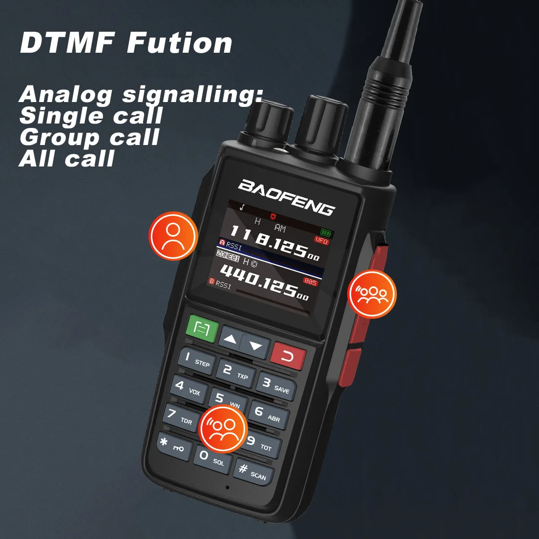 Imagem -05 - Baofeng-walkie Talkie Portátil Rádios Bidirecional Support Tipo-c Charge Frequency Scan Dtmf Noaa Uv22 2800mah 999 Canais