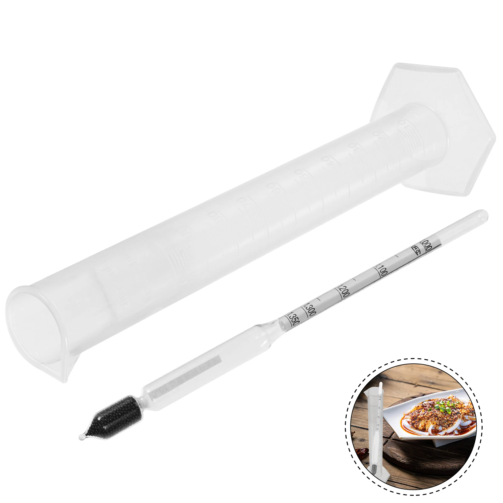 

Paste Concentration Meter Hydrometer Kit Cup for Kitchen Home and Supplies Rice Milk Tester Kitchenware Glass Cylinder