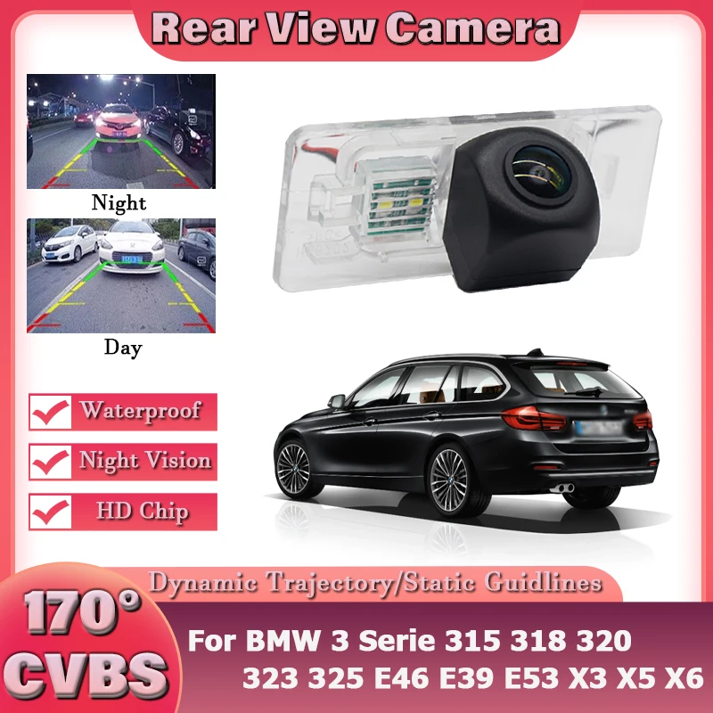 

AHD Wireless Car Rear Golden Camera Fisheye Night Vision Accessories For BMW 3 Serie 315 318 320 323 325 E46 E39 E53 X3 X5 X6