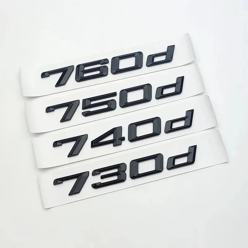 

ABS Flat Letters 730d 735d 740d 745d 750d 760 Emblem for BMW F01 E65 G11 Car Side Fender Trunk Nameplate Logo Sticker