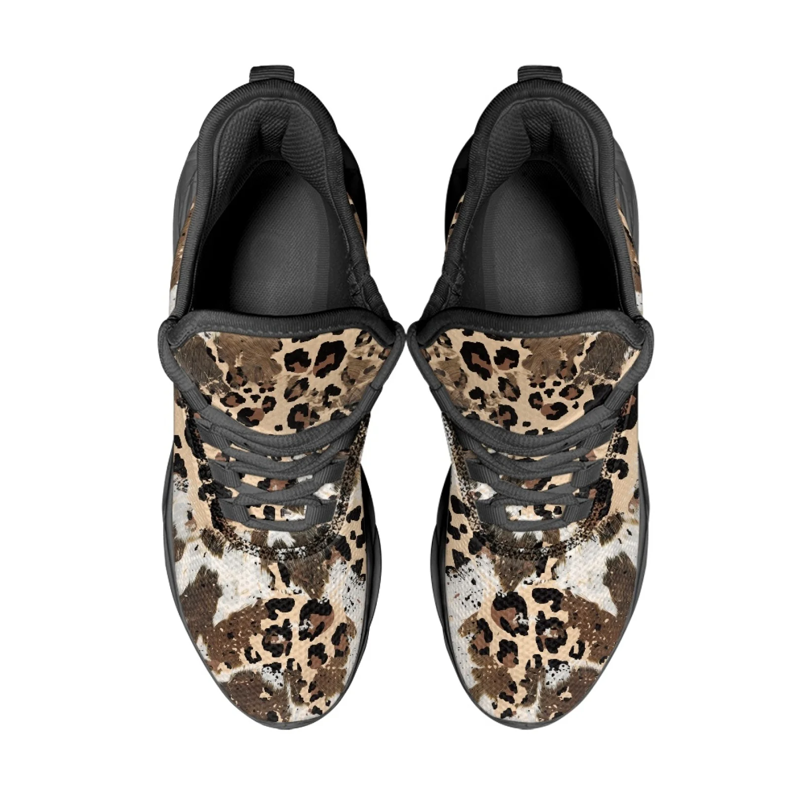 PENSTROLL Breathable Mens Running Shoes Non Slip Outdoor Sneakers for Hiking Girls Leopard Print
