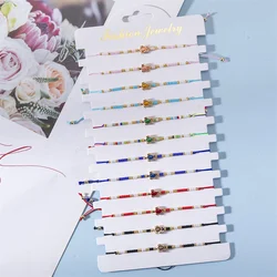 12pcs/set Colorful Beads Rope Bracelet Set Turtle Charms Braided Adjustable Bracelets For Women Men Anklet Boho Jewelry Gifts